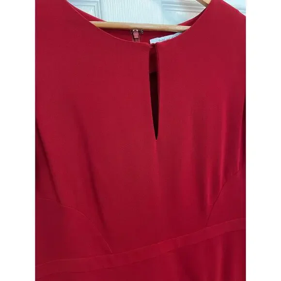 Diane von Furstenberg Raizel Fit & Flare Crepe Dress size 14 Red Office - Picture 11 of 12